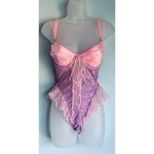 Sugar Thrillz Bodysuit Purple and Pink Small NWT